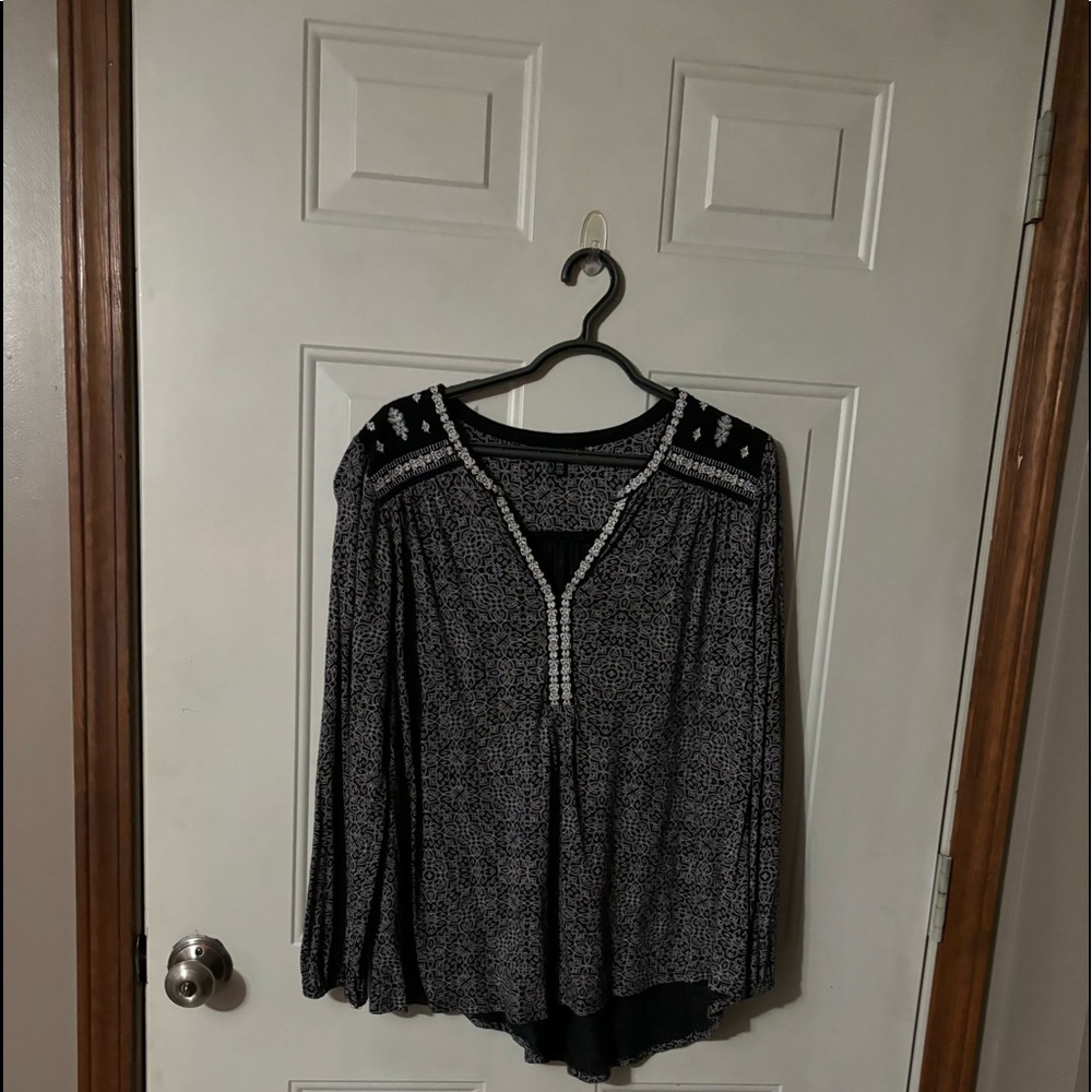 Lucky Brand Womens Top Black Size 1X